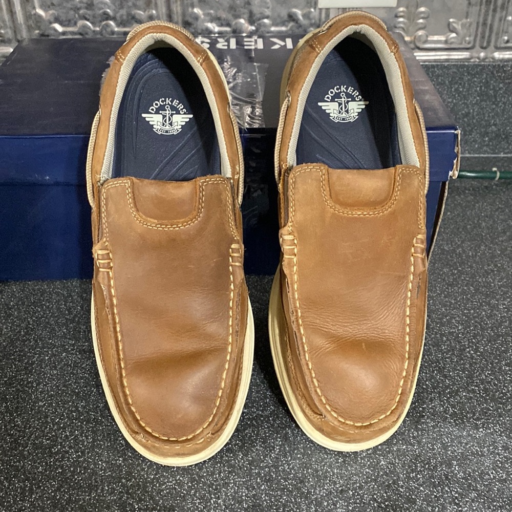 Dockers Tiller Leather Casual Slip On Loafer Boat Shoe Size 7 M